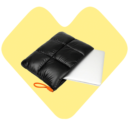 Funda Puffer MacBook hasta 14" Negro Metalizado