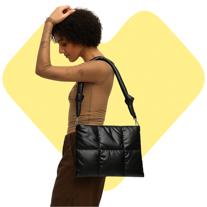 Funda Puffer MacBook hasta 14" Negro Metalizado