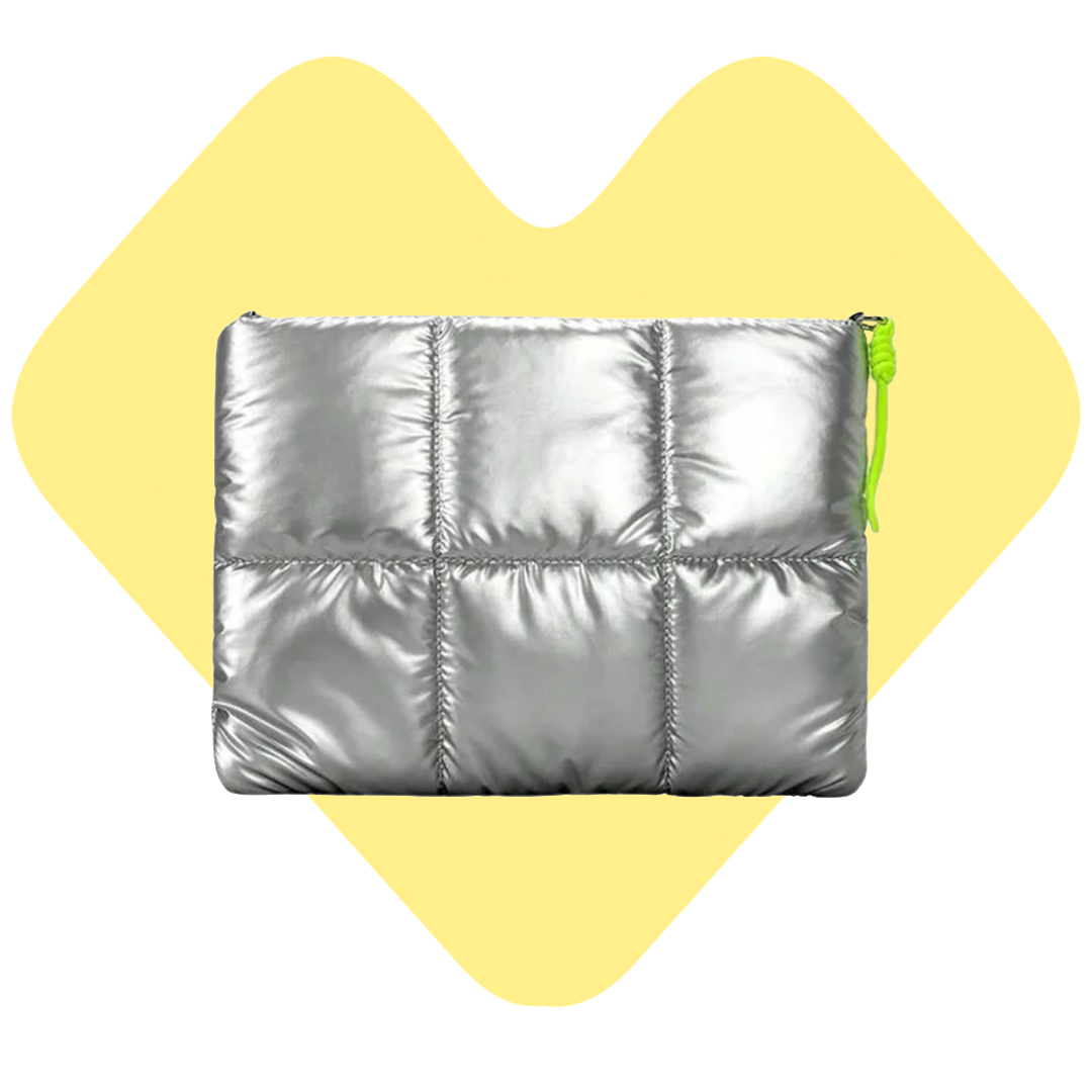 Funda Puffer MacBook hasta 14" Plateado Metalizado