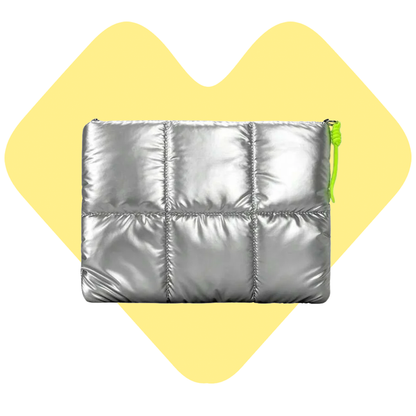 Funda Puffer MacBook hasta 14" Plateado Metalizado