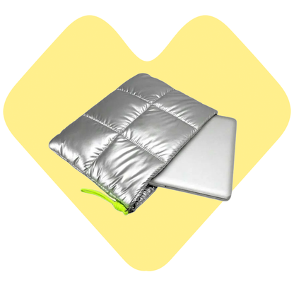 Funda Puffer MacBook hasta 14" Plateado Metalizado