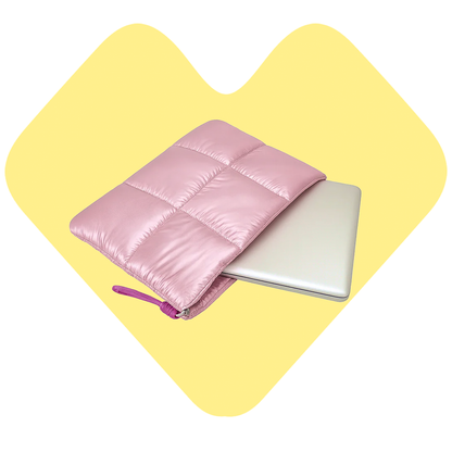 Funda Puffer MacBook hasta 14" Rosado Metalizado